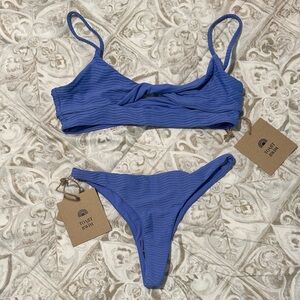 Toast Swim Ribbed Blue Bikini